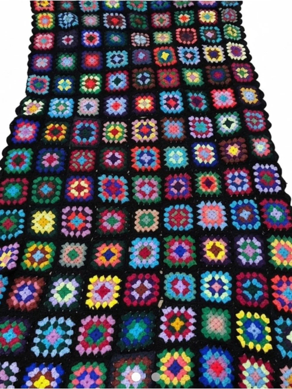 Handmade Multicolor Granny Square Crochet Blanket Rosanne/Big Bang Theory 75x36